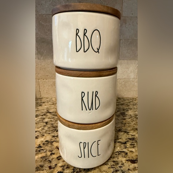 Magenta Collection Rae Dunn BBQ Spice ceramic canister set. NEW - Picture 5 of 5